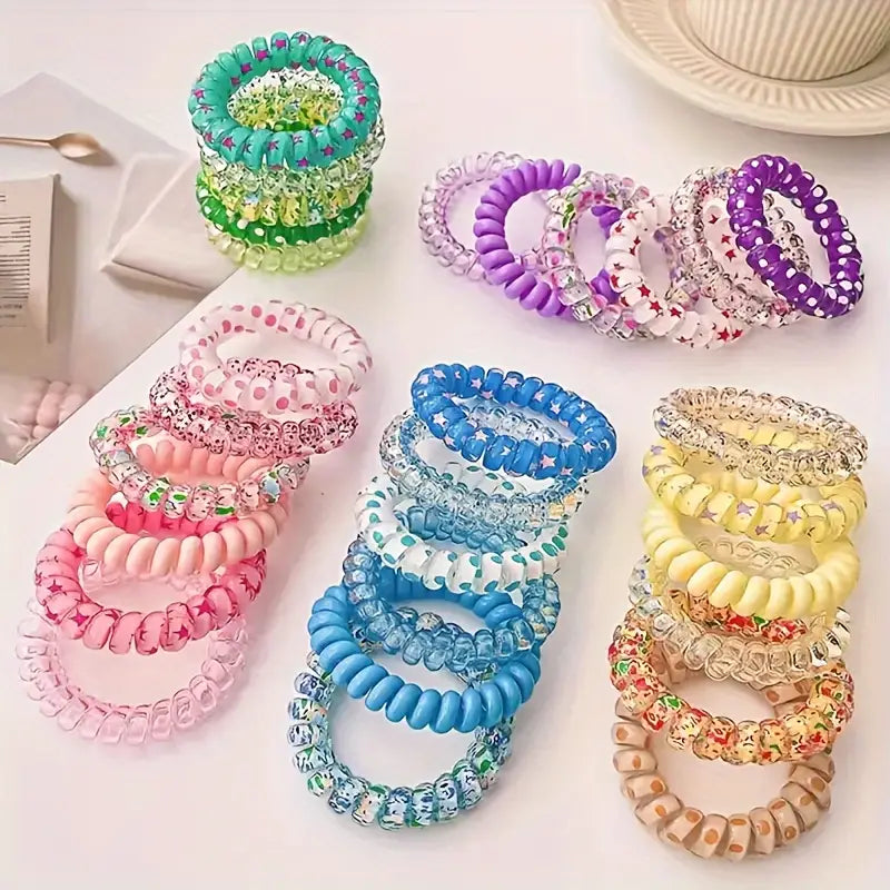 2x Colourful Cord Hair Ties