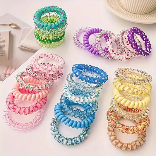 2x Colourful Cord Hair Ties