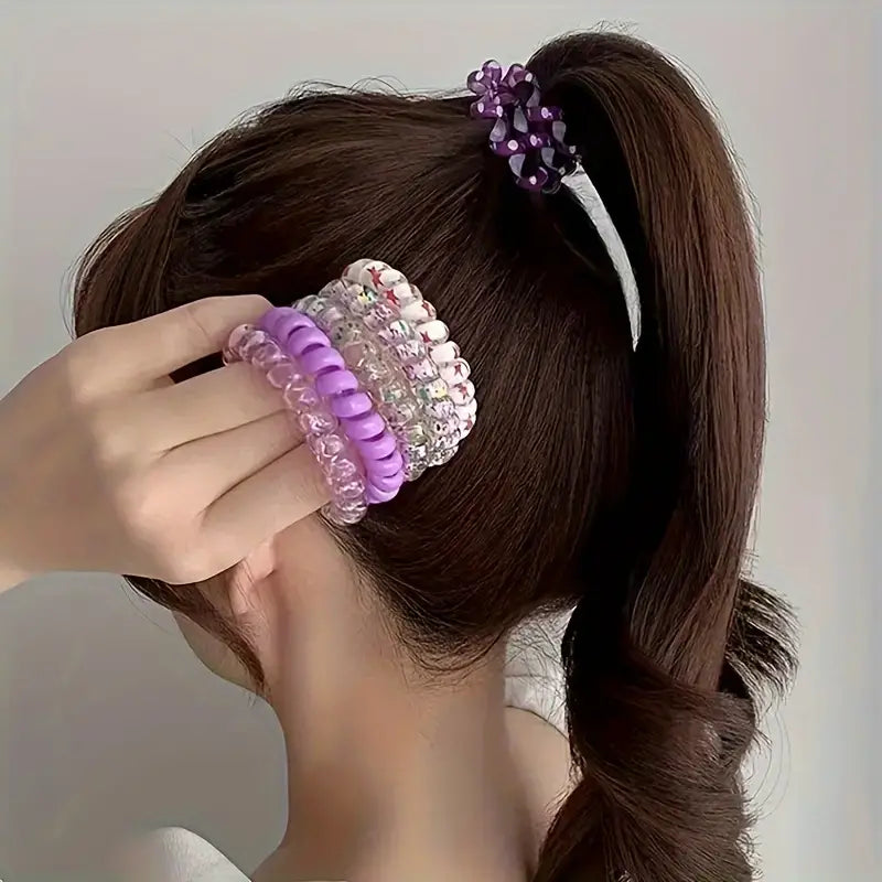 2x Colourful Cord Hair Ties