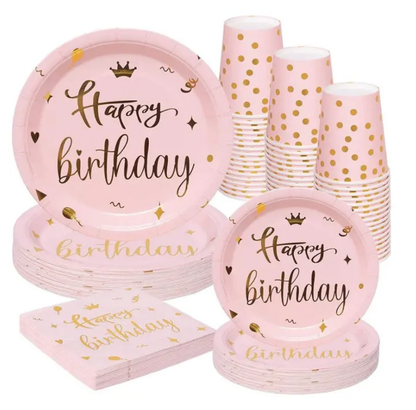 Pink and Gold Tableware
